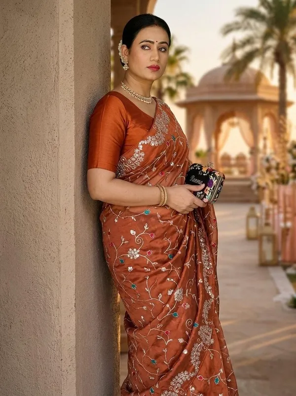 Orange_Rangoli_Silk_Embroidery_C-Pallu_Saree_For_Women