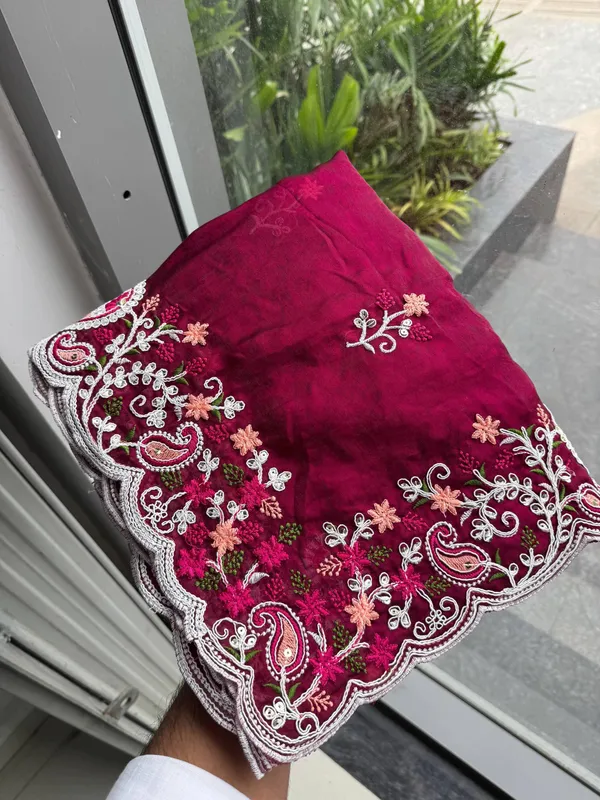 Wine_Space_Silk_C-Pallu_Embroidery_Cutwork_Border_Saree_For_Women