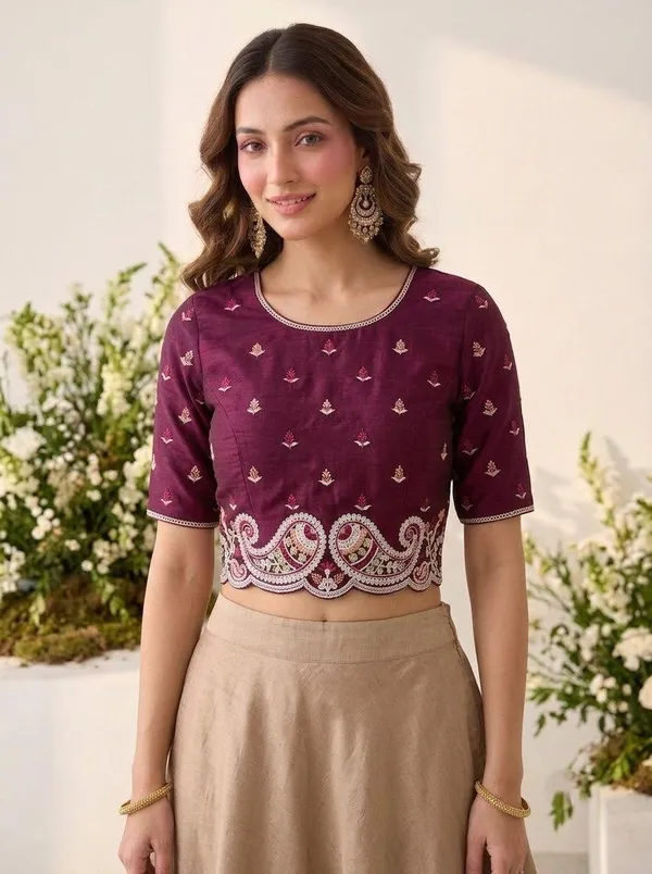 Wine_Space_Silk_C-Pallu_Embroidery_Cutwork_Border_Saree_For_Women