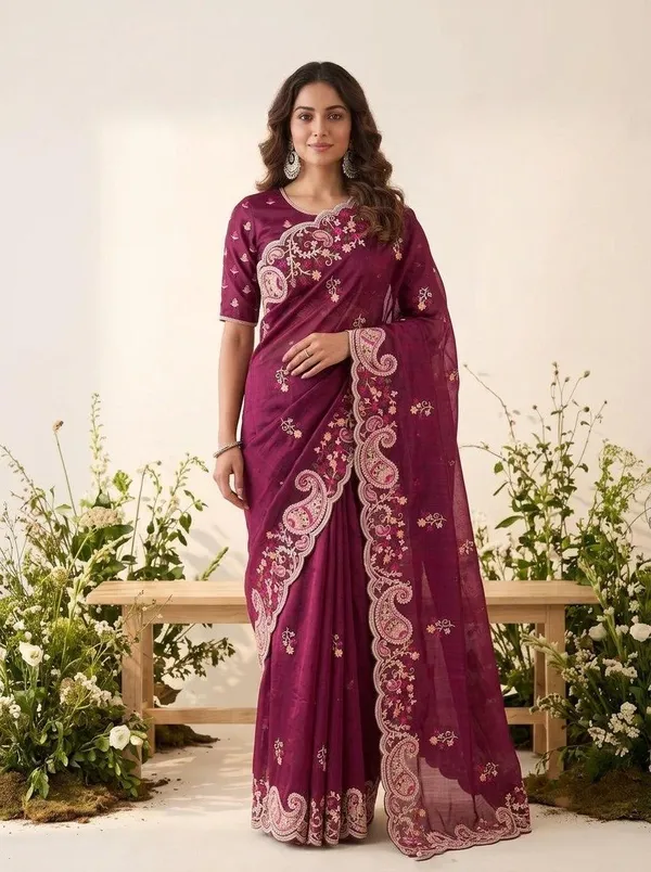 Wine_Space_Silk_C-Pallu_Embroidery_Cutwork_Border_Saree_For_Women