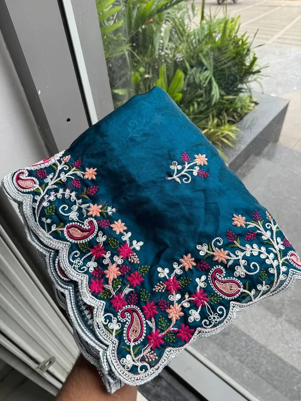 Teal_Space_Silk_C-Pallu_Embroidery_Cutwork_Border_Saree_For_Women