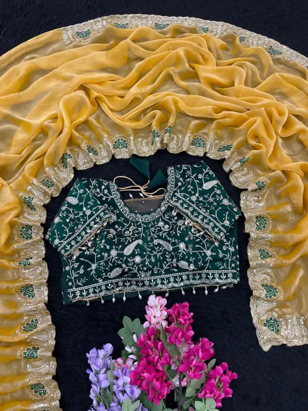 Yellow_Color_Pure_Fandy_Satin_Silk_With_Sequence_And_Zari_Embroidery_Work_