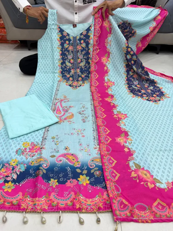 Multi_Color_Silk_Sleeveless_Kurta_Pant_Dupatta_Set_For_Women