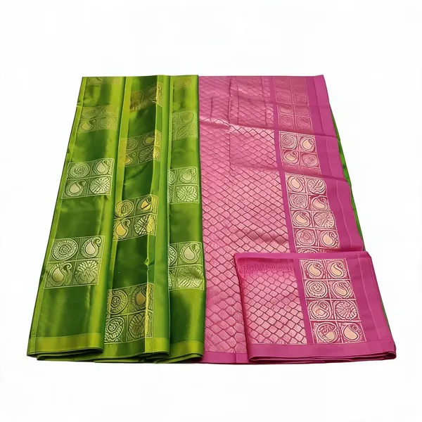 Green_Cotton_Silk_Printed_Banarasi_Saree_For_Women