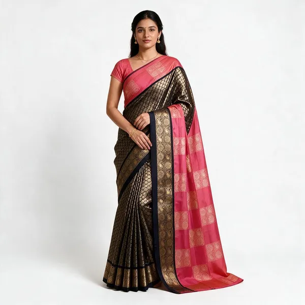Pink_Cotton_Silk_Jacquard_Woven_Banarasi_Saree_For_Women