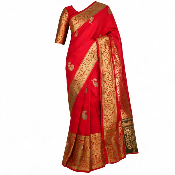Red_Cotton_Silk_Woven_Paisley_Banarasi_Regular_Saree_For_Women