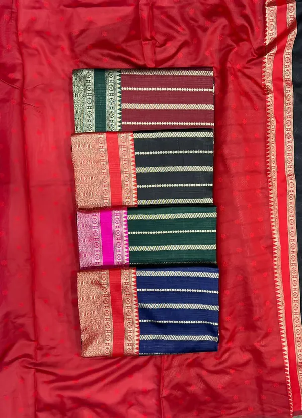 Black_Red_Cotton_Silk_Striped_Woven_Saree_For_Women