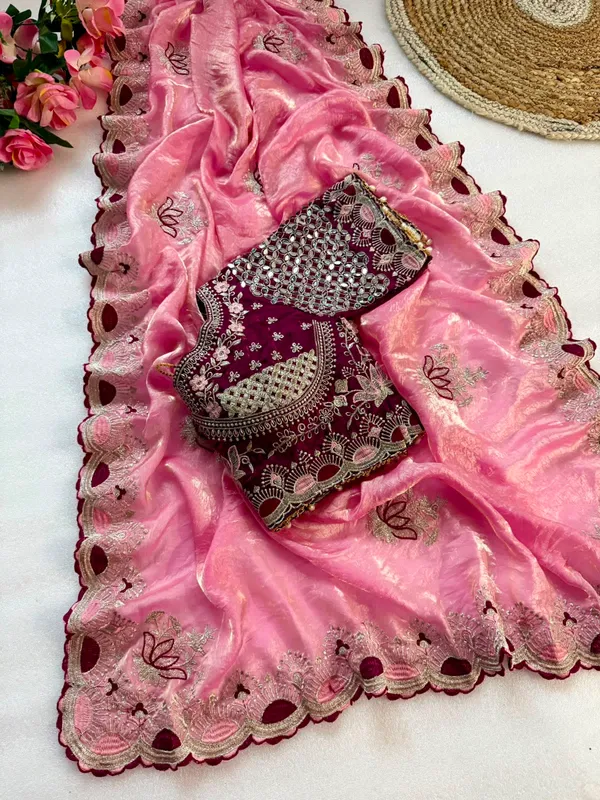 Pink_Satin_Silk_C-Pallu_Embroidery_Mirror_Work_Saree_For_Women