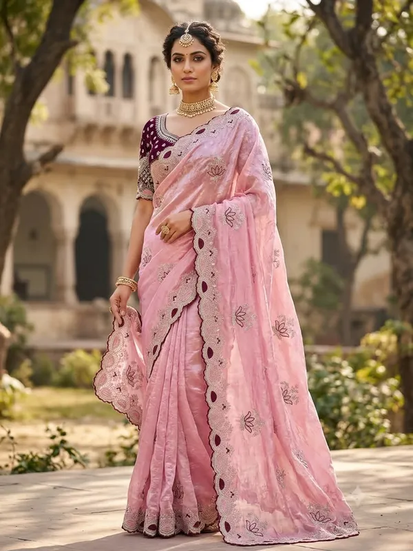 Pink_Satin_Silk_C-Pallu_Embroidery_Mirror_Work_Saree_For_Women