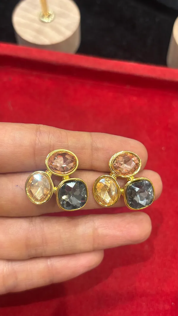 Graphite_&_Rose_Aura_Trio_Studs