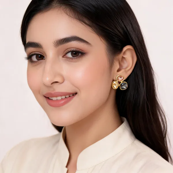 Graphite_&_Rose_Aura_Trio_Studs