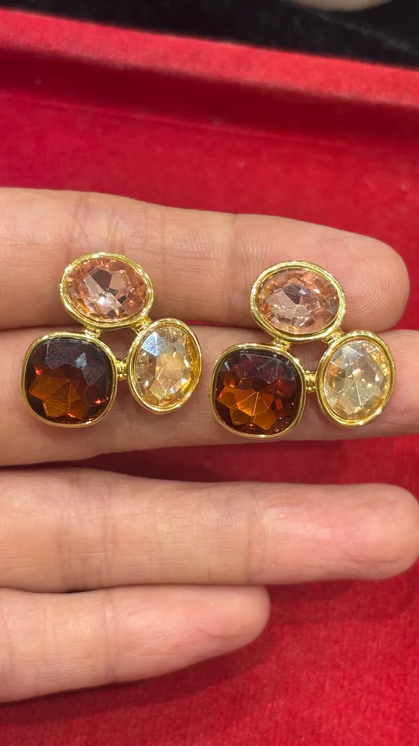 Spiced_Topaz_&_Champagne_Trio_Studs