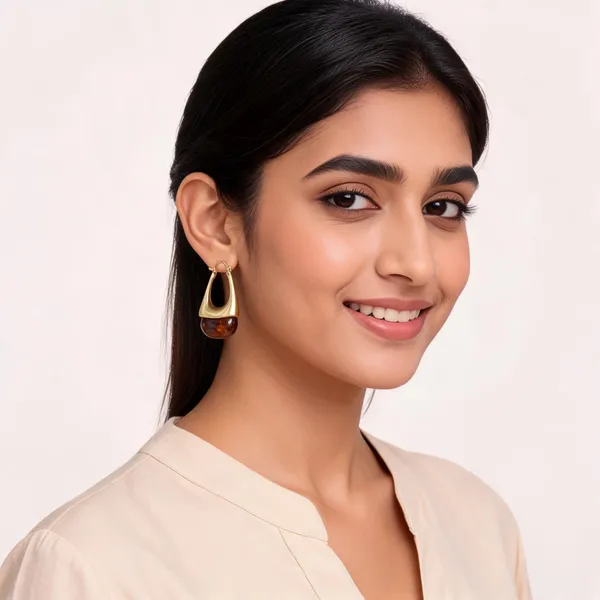 Brushed_Gold_Amber_Hoops