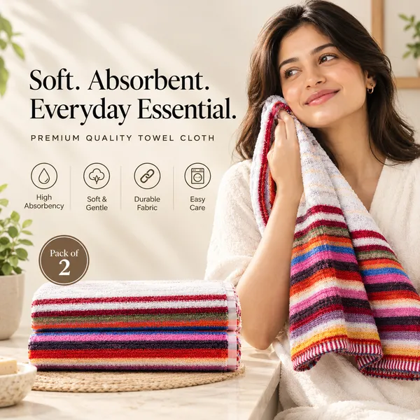 Towel_Cloth_Striped_Bath_Towel_Set_Of_2