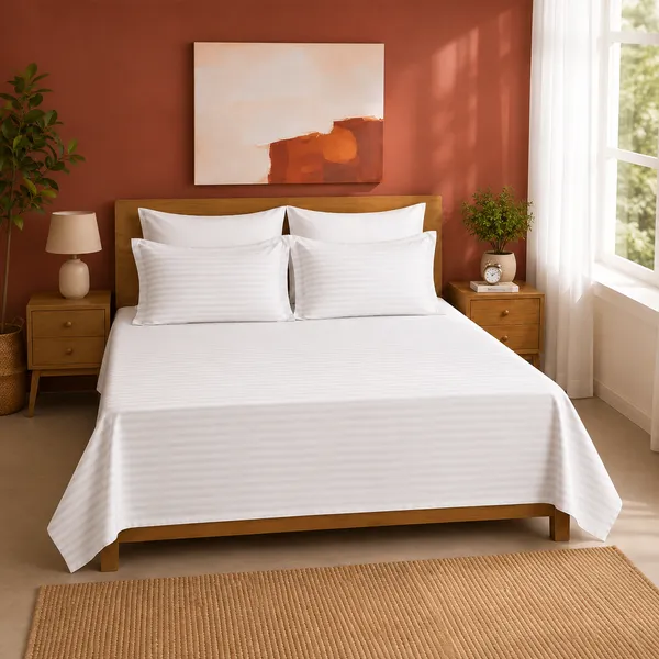 White_Premium_Micro_Cotton_Bedsheet
