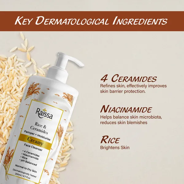 Raissa_Rice_&_Ceramides_soap_free_Face_Wash_for_Normal_to_Dry_Skin,_|Creamy_Cleanser_with_4_Ceramides,_Niacinamide_&_Rice_Extract_|200ml