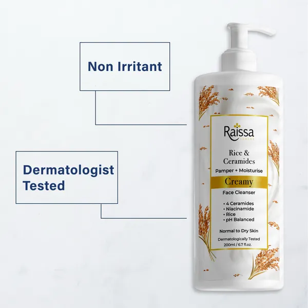 Raissa_Rice_&_Ceramides_soap_free_Face_Wash_for_Normal_to_Dry_Skin,_|Creamy_Cleanser_with_4_Ceramides,_Niacinamide_&_Rice_Extract_|200ml