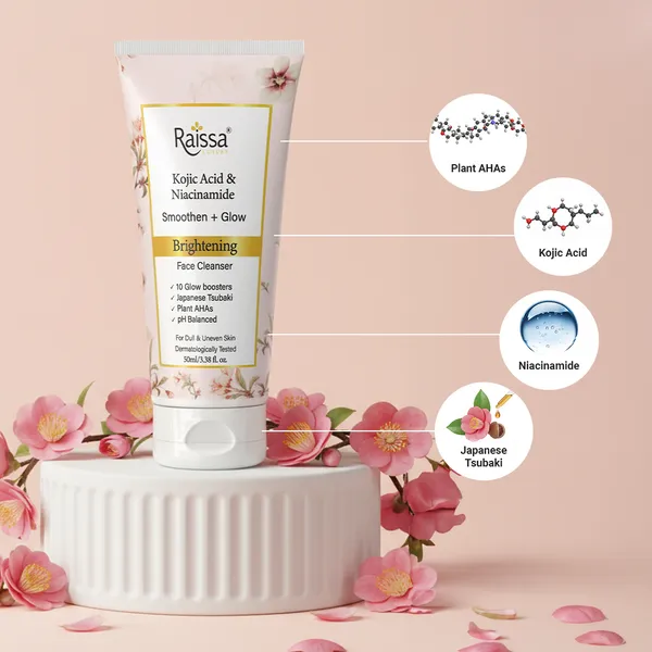 Raissa_Face_Wash_Cleanser_with_Kojic_Acid_&_Niacinamide_for_Dull,_Uneven_Skin,_200ml_|_Brightening_Formula_with_Japanese_Tsubaki_&_Plant_AHAs