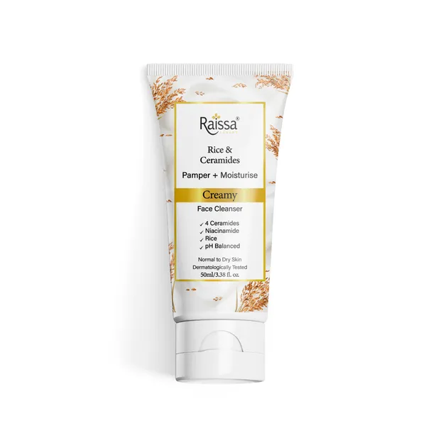 Raissa_Rice_&_Ceramides_Face_Wash_for_Normal_to_Dry_Skin,_50ml_|_Brightening_Cleanser_with_4_Ceramides,_Niacinamide_&_Rice_Extract_-_Pack_of_2