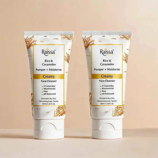 Raissa_Rice_&_Ceramides_Face_Wash_for_Normal_to_Dry_Skin,_50ml_|_Brightening_Cleanser_with_4_Ceramides,_Niacinamide_&_Rice_Extract_-_Pack_of_2