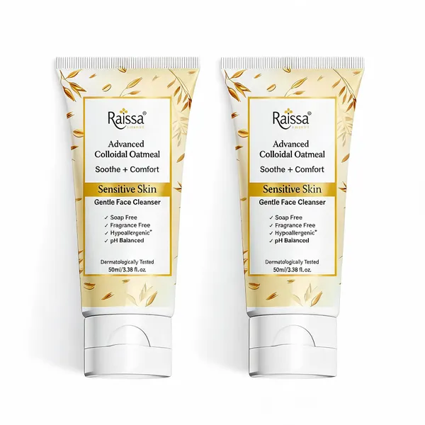 Raissa_Colloidal_Oatmeal_Face_Wash_Cleanser_for_Sensitive_Skin,_50ml_|_Hypoallergenic,_Fragrance_Free,_pH_Balanced_Silicone_Free_|_For_Men_&_Women_-_Pack_of_2