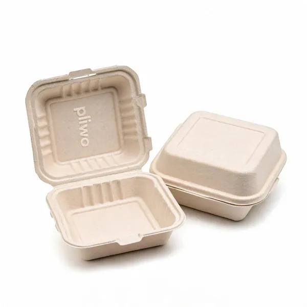 Pliwa_|_Disposable_Clamshell_|_Burger_Box_|_6X6_|_For_Takeaway_&_Food_Storage_|_Non_Toxic,_Compostable_|_Sturdy,_Microwave_Safe,_Leak-Resistant_|_Eco-Friendly_Square_Clamshell_(White)_-_Pack_Of_2