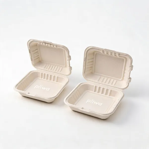 Pliwa_|_Disposable_Clamshell_|_Burger_Box_|_6X6_|_For_Takeaway_&_Food_Storage_|_Non_Toxic,_Compostable_|_Sturdy,_Microwave_Safe,_Leak-Resistant_|_Eco-Friendly_Square_Clamshell_(White)_-_Pack_Of_2