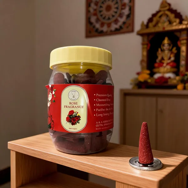 Rose_Fragrance_Charcoal-Free_Dhoop_Cones_50_Peice