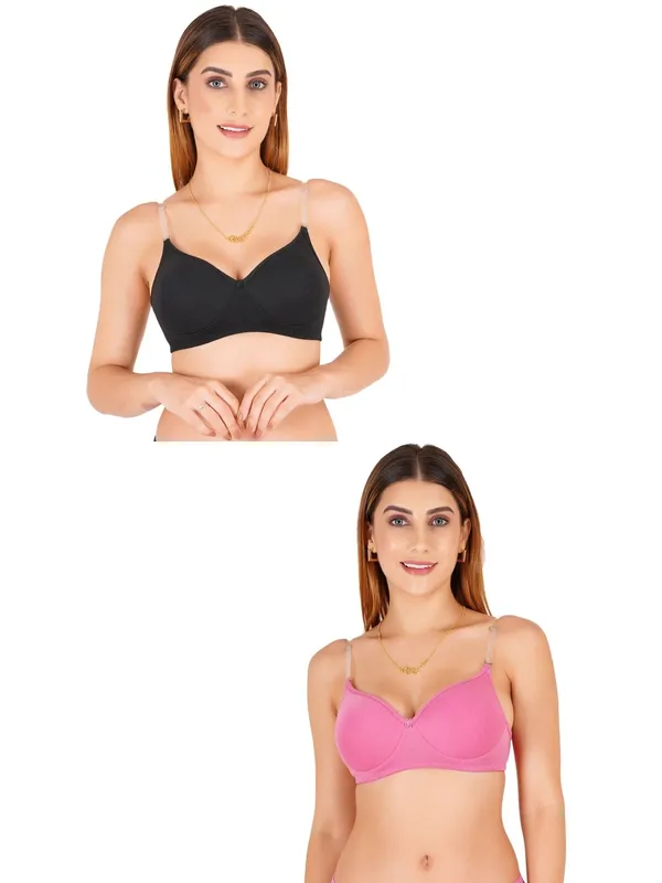 Tulzott_Women_Everyday_Padded_Bra_With_Transparent_With_Bra_Color_Strap_Pack_2