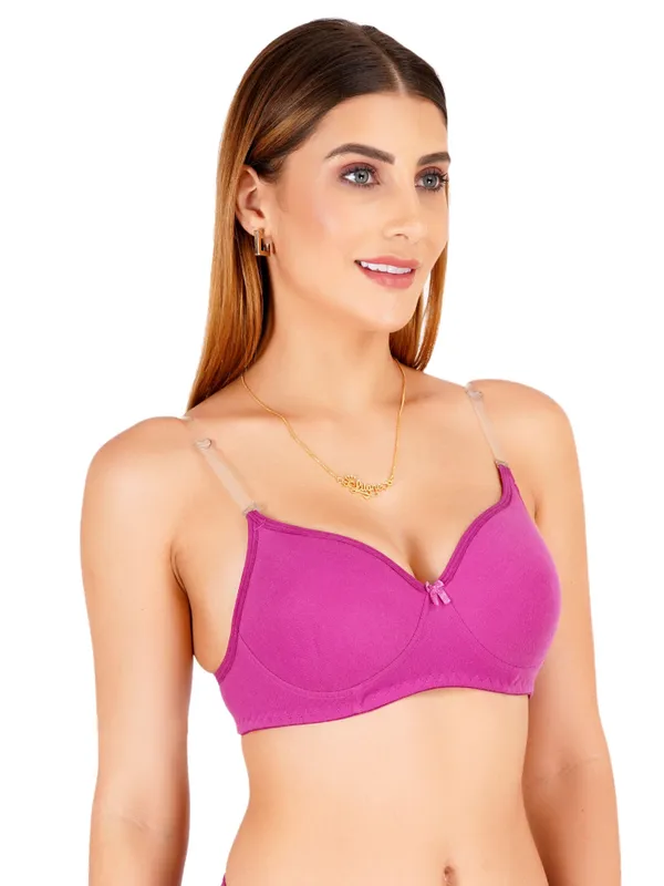 Magenta_Cotton_Padded_Everyday_Bra_For_Women