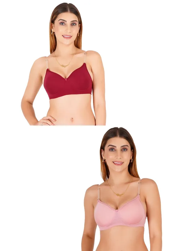 Tulzott_Women_Everyday_Padded_Bra_With_Transparent_With_Bra_Color_Strap_Pack_2