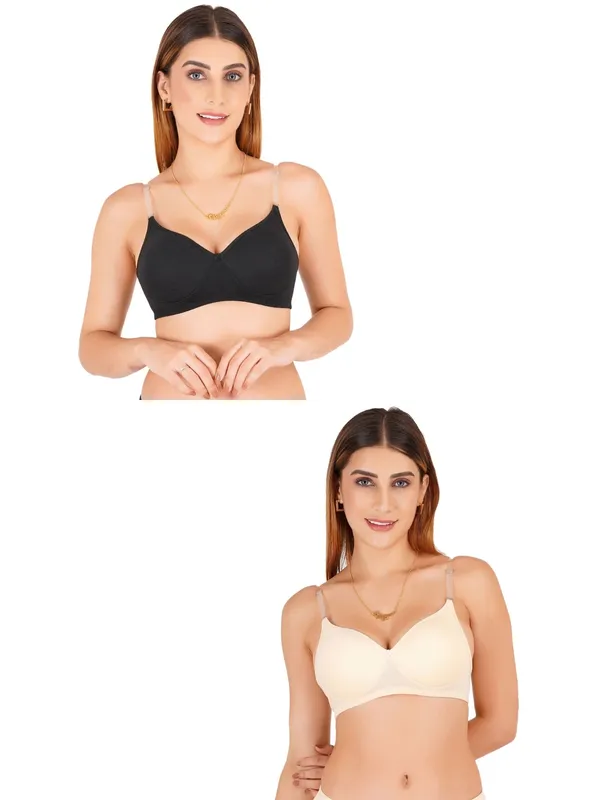 Tulzott_Women_Everyday_Padded_Bra_With_Transparent_With_Bra_Color_Strap_Pack_2