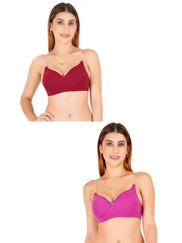 Tulzott_Women_Everyday_Padded_Bra_With_Transparent_With_Bra_Color_Strap_Pack_2
