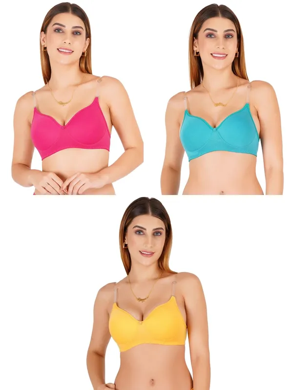 Cotton_Padded_Transparent_Strap_Everyday_Bra_For_Women_Pack_Of_3