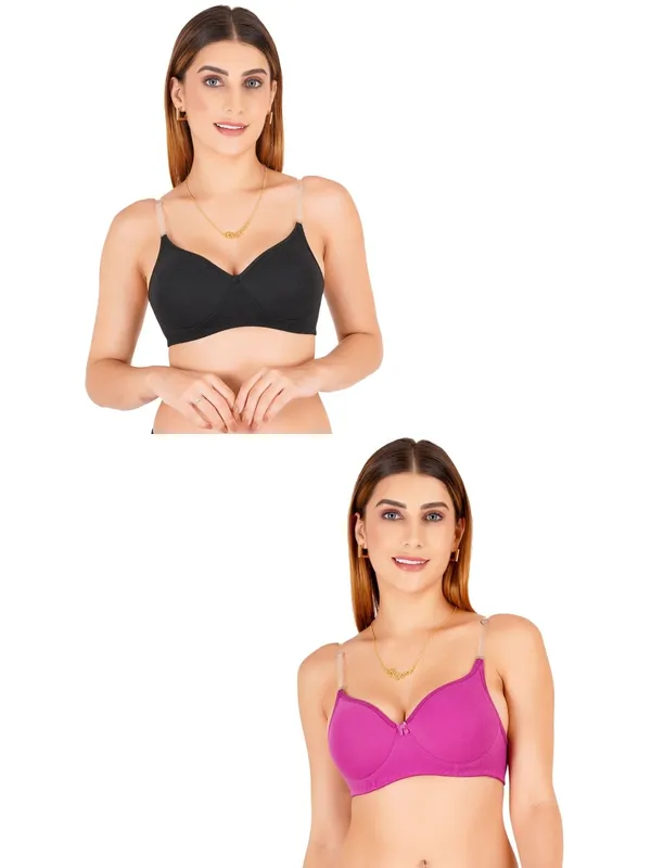 Tulzott_Women_Everyday_Padded_Bra_With_Transparent_With_Bra_Color_Strap_Pack_2