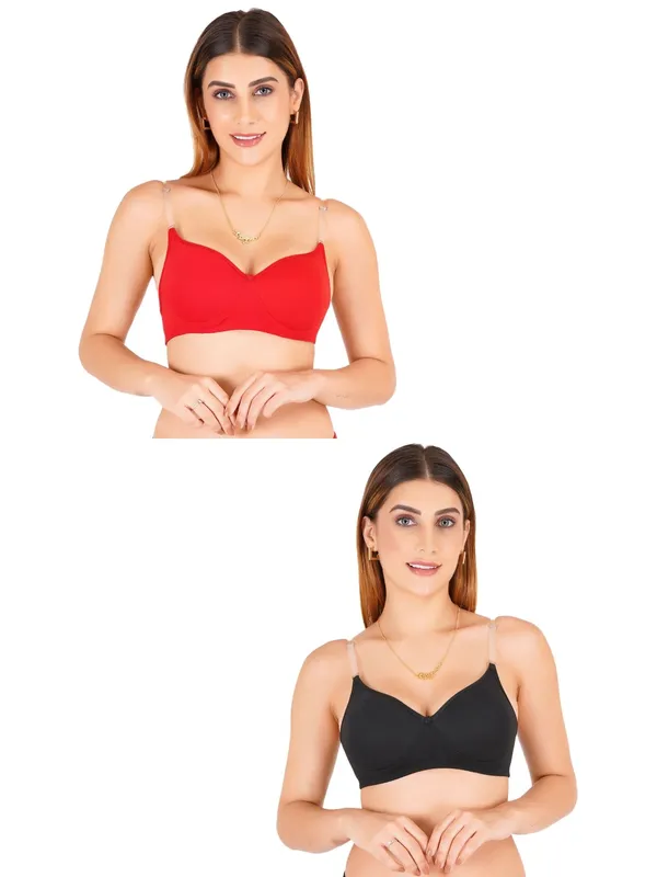 Red_And_Black_Cotton_Padded_Everyday_Bra_For_Women_Pack_Of_2