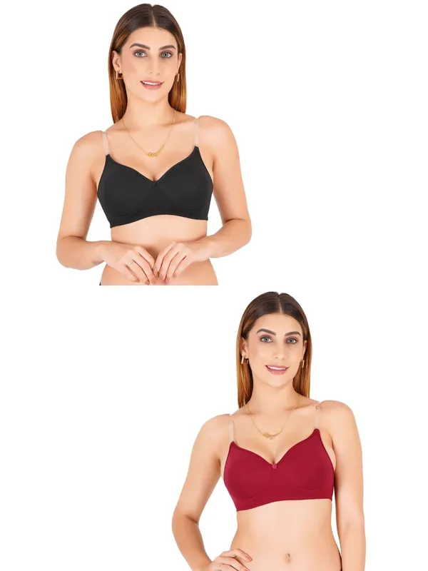 Tulzott_Women_Everyday_Padded_Bra_With_Transparent_With_Bra_Color_Strap_Pack_2