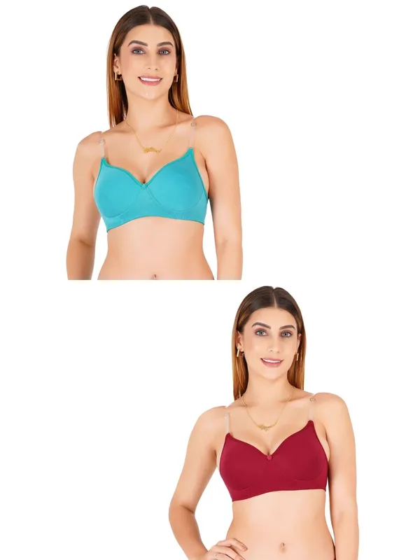 Turquoise_Cotton_Padded_Transparent_Strap_Sweetheart_Bra_For_Women_Pack_Of_2