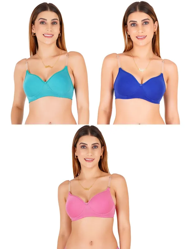 Multicolor_Cotton_Padded_Transparent_Strap_Bra_For_Women_Pack_Of_3