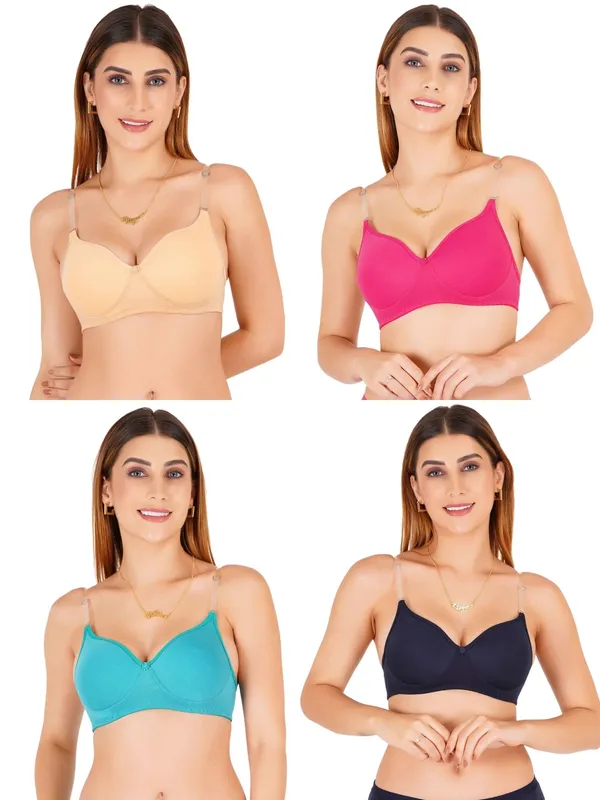 Multicolor_Cotton_Padded_Solid_Embellished_Everyday_Bra_For_Women_Pack_Of_4