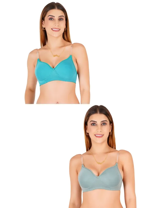 Teal_Cotton_Padded_Transparent_Strap_Everyday_Bra_For_Women_Pack_Of_2