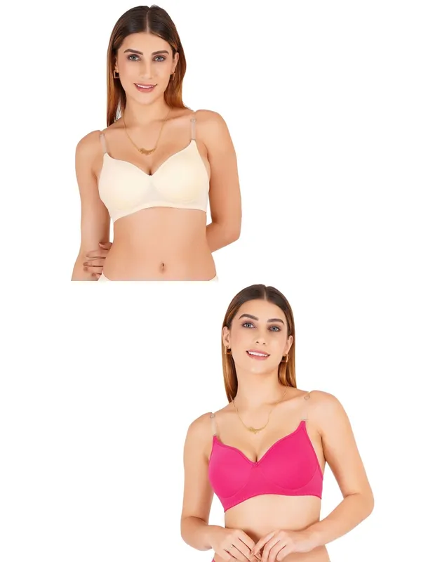Tulzott_Women_Everyday_Padded_Bra_With_Transparent_With_Bra_Color_Strap_Pack_2