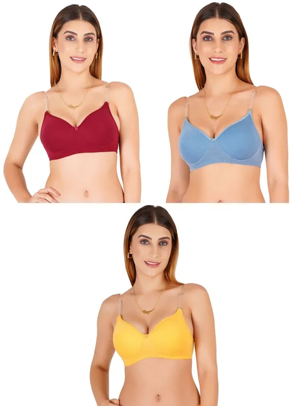 Maroon_Cotton_Padded_Transparent_Strap_Everyday_Bra_For_Women_Pack_Of_3