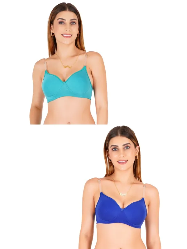 Cotton_Padded_V-Neck_Transparent_Strap_Everyday_Bra_For_Women_Pack_Of_2