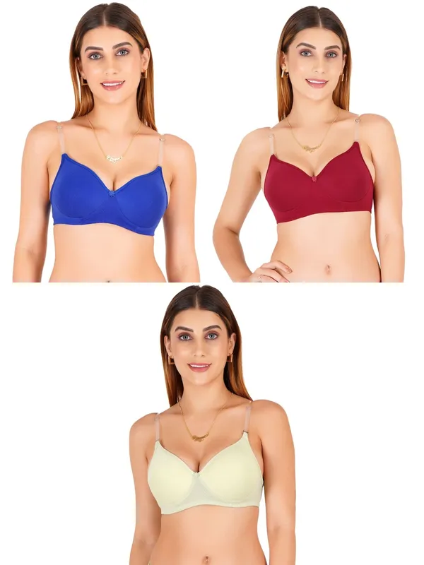Cotton_Padded_V-Neck_Structured_Cup_Everyday_Bra_For_Women_Pack_Of_3