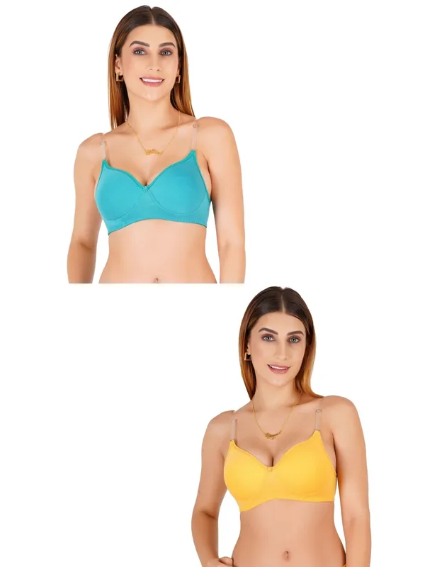 Turquoise_Cotton_Padded_Slim_Strap_Everyday_Bra_For_Women_Pack_Of_2