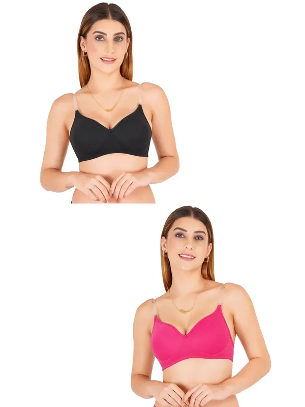 Tulzott_Women_Everyday_Padded_Bra_With_Transparent_With_Bra_Color_Strap_Pack_2