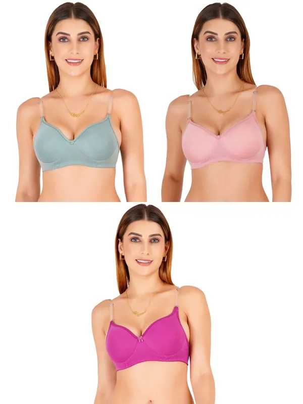 Multicolor_Magenta_Cotton_Padded_Everyday_Bra_For_Women_Pack_Of_3