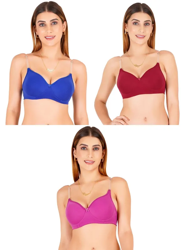 Multicolor_Cotton_Padded_Bow_Detail_Everyday_Bra_For_Women_Pack_Of_3