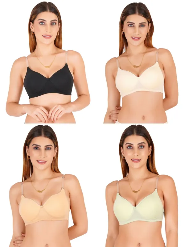 Cotton_Padded_Transparent_Strap_Everyday_Bra_For_Women_Pack_Of_4